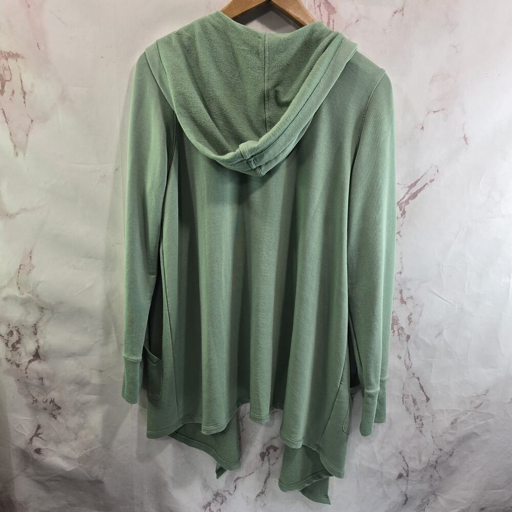 Cuddl Duds Cardigan Women Medium Light Green Hooded Modal Thumb Holes Ultra Soft - Picture 6 of 12